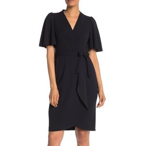 Donna Morgan Crepe Faux Wrap Dress